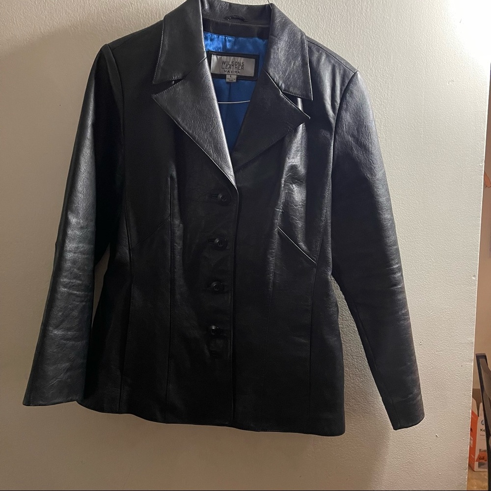 Black Wilson leather Maxima jacket size large